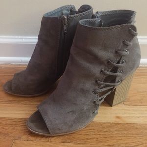 open toe booties